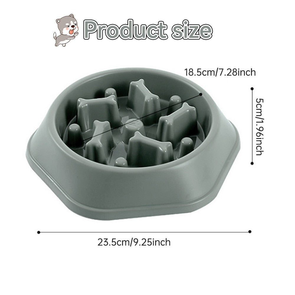 Dog Food Bowl  Slow Down Eating Feeder