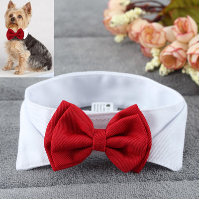 1PC Pet Puppy Dogs Adjustable Bow Tie Collar