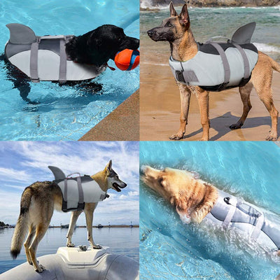 Dog Life Jacket Ripstop Dog Lifesaver Shark Vests