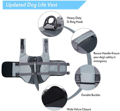 Dog Life Jacket Ripstop Dog Lifesaver Shark Vests