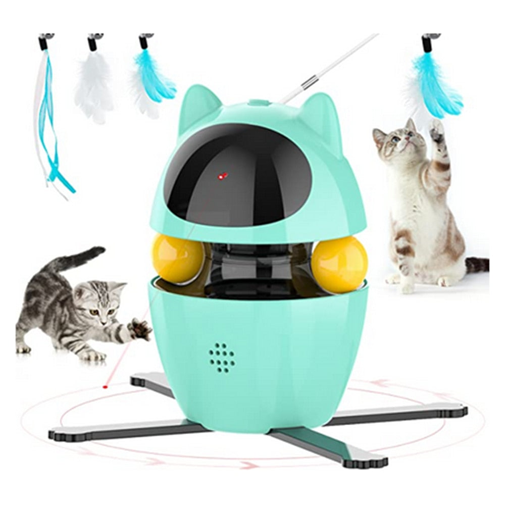 Cat Toys Indoor Electric Interactive Toys with Ball and Feather Laser Toy