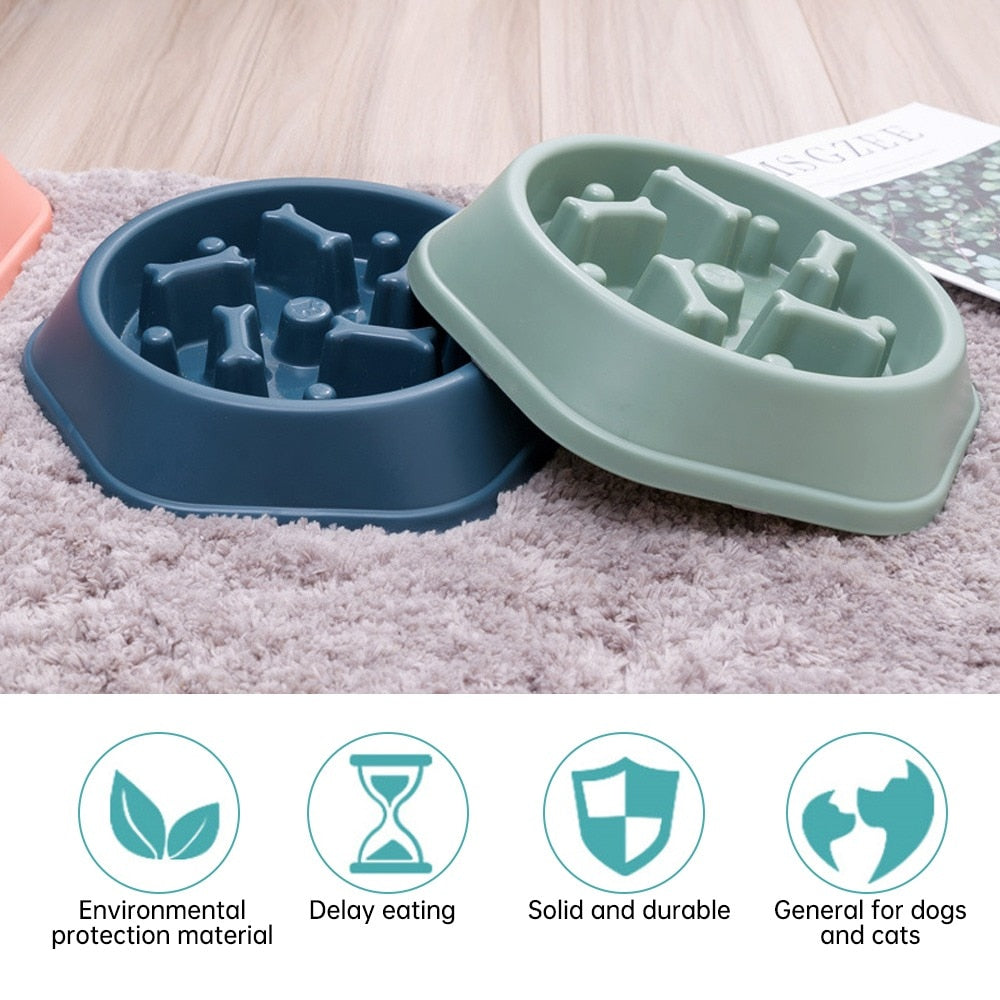 Dog Food Bowl  Slow Down Eating Feeder