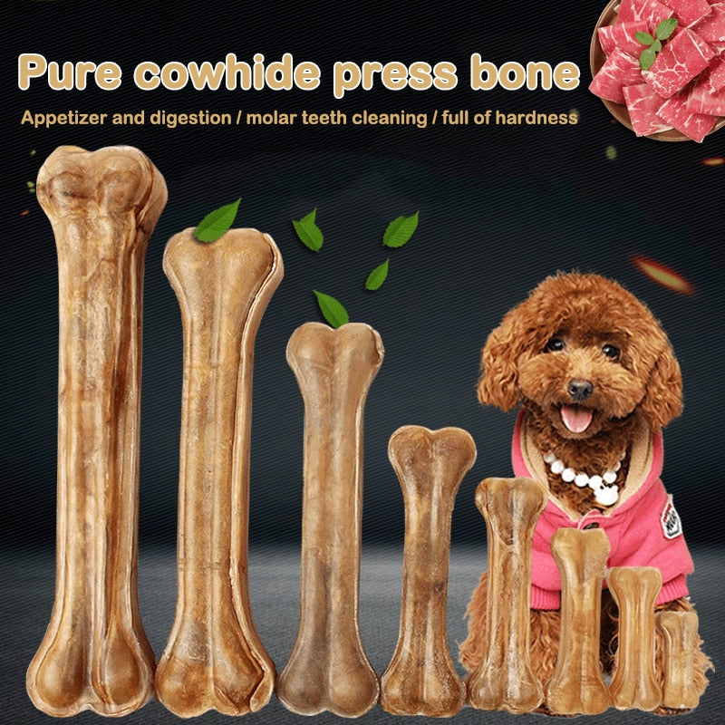 Durable Real Cowhide Bone Treat For Dogs