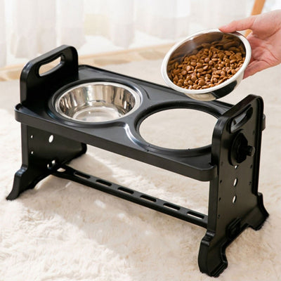 Adjustable Dog Feeding Bowl Drinker Stand